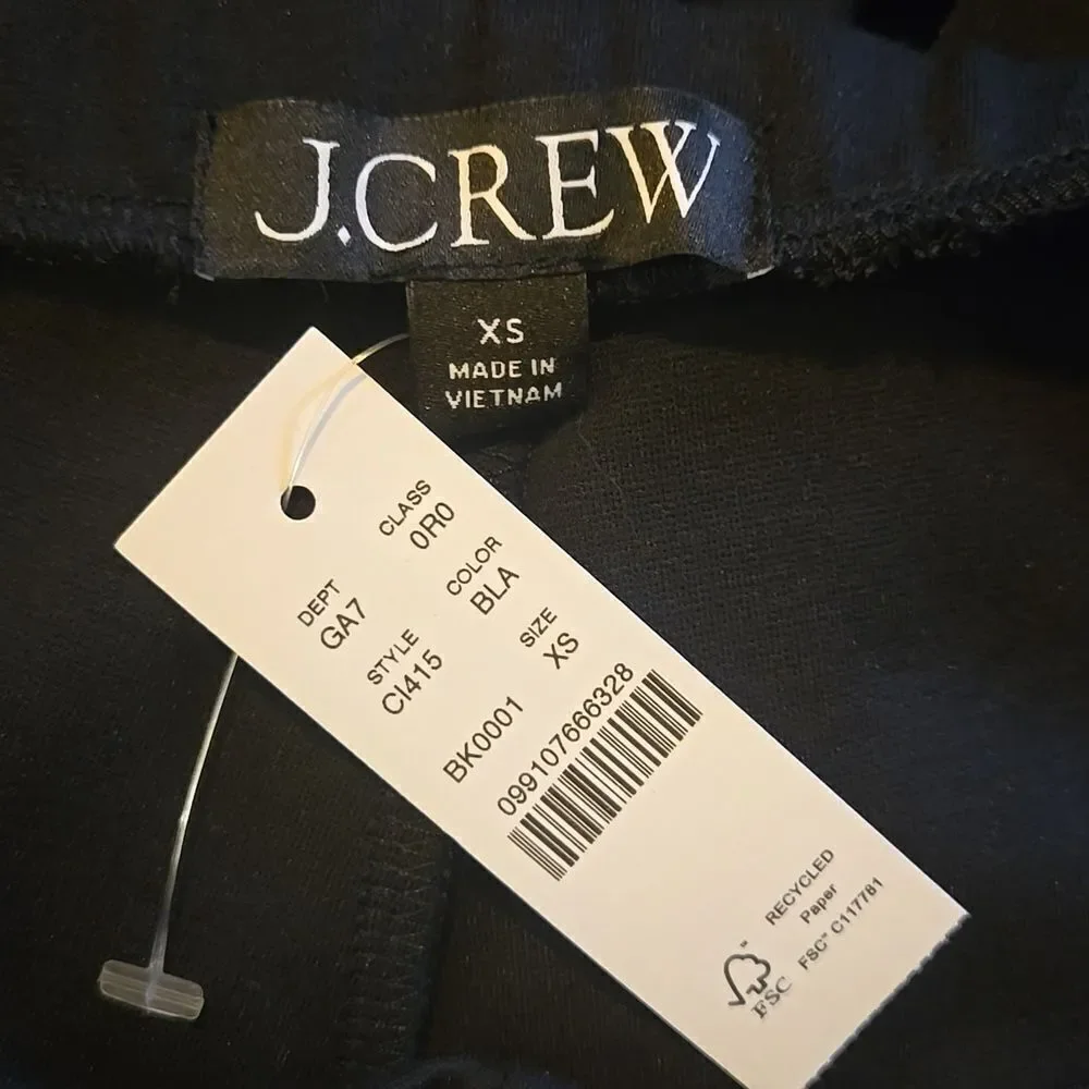J CREW Elegant Black Stretch Ponte Wide-Leg Pants XSMALL NWT